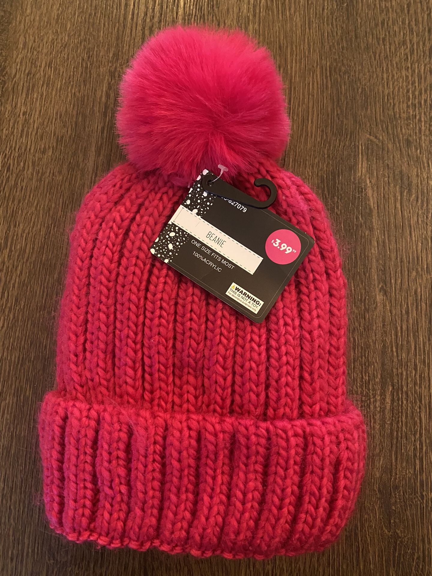 NEW Womans Hot Pink Beanie Hat #17