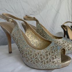 Two pairs womens shoes 8.5, heels, Kate Spade, prom