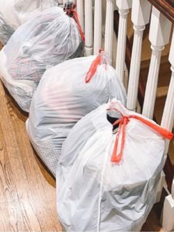Bags full of woman's clothes