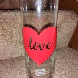Love Vase! 9" tall x 3 1/2" wide! Brand New! 
