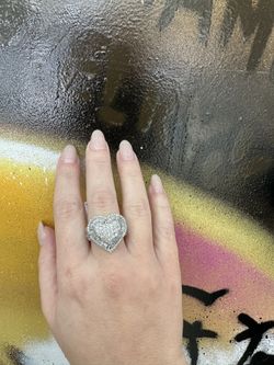 14k NAT DIAMOND HEART RING