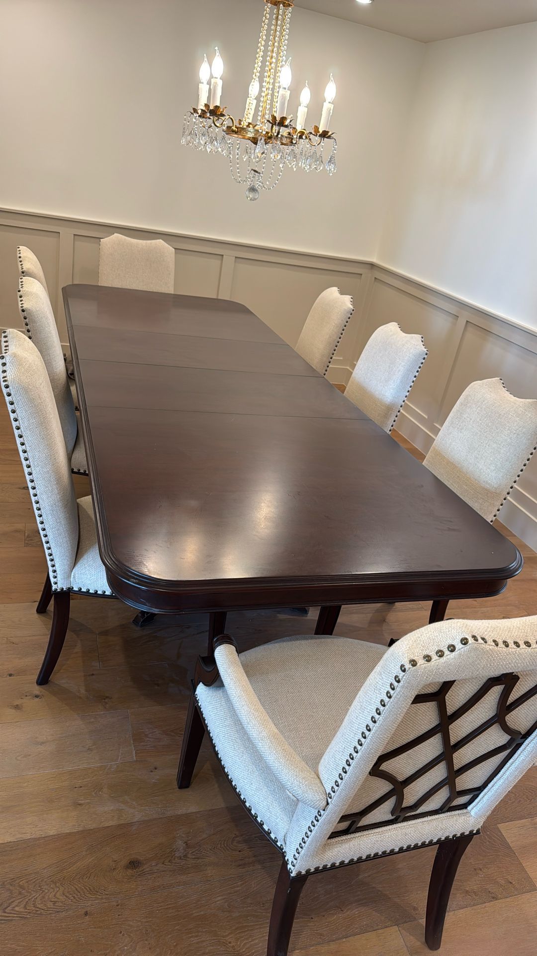 10 Foot Wood Dining Room Table seats 8 Ppl $800
