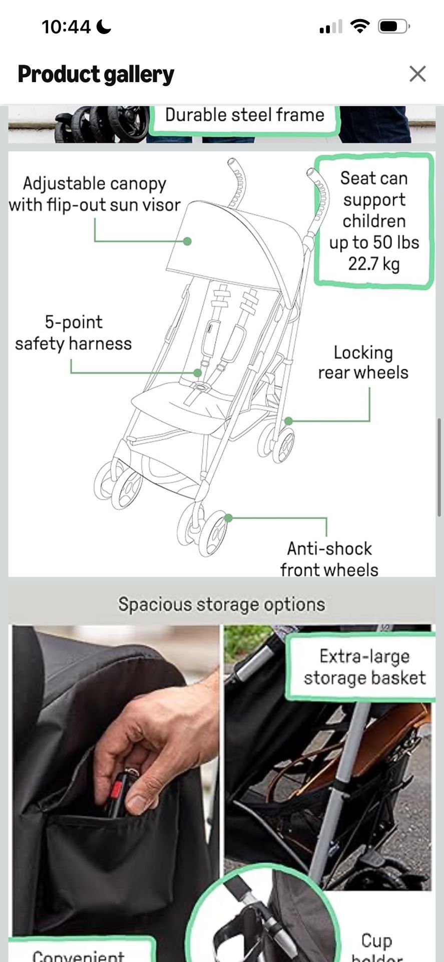 Black Summer Infant Golite Stroller