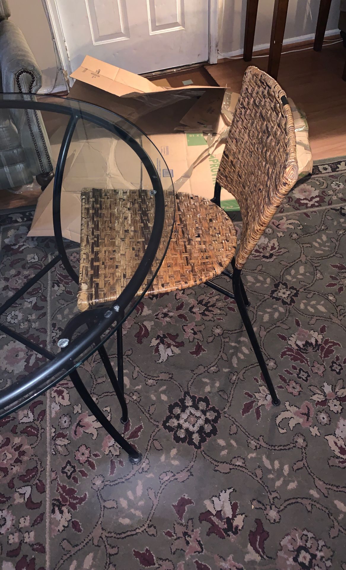Glass round table