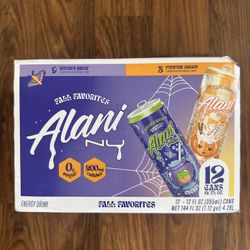 Alani Nu Fall Favorites Energy Drink 12-Pack – Brand New Sealed (Witches Brew & Pumpkin Cream)