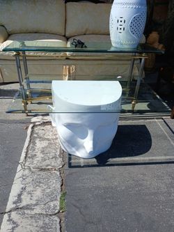 Half Face Head Sculpture with glass