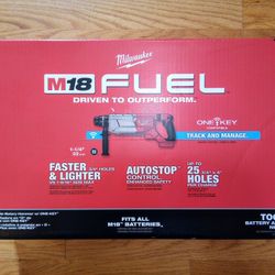 Milwaukee M18 Fuel 1-1/4 Inch SDS Plus D Handle Rotary Hammer w/ONE-Key