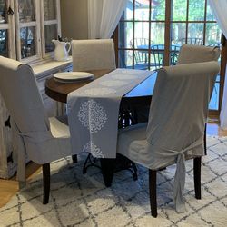 5 Dining Chairs With Linen Covers Org $220 Each From Pier One 