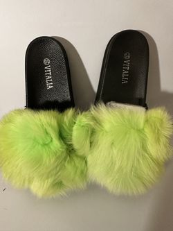 Size 10 Lime Green Slides