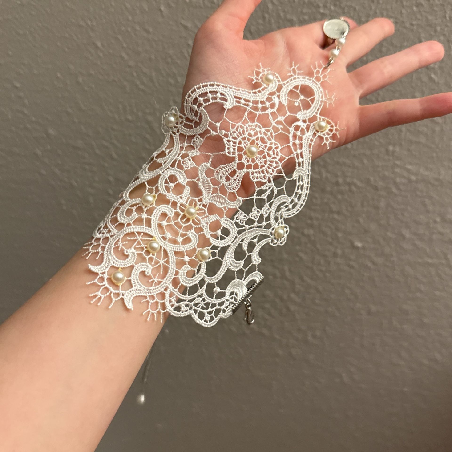 One Hand Wedding Glove Halloweem Custume Angel White Cat