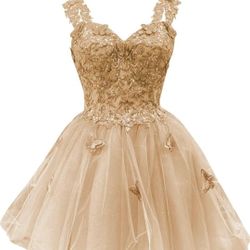 Gold Dress Butterflies 