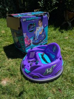 Purple Flybar 6V Bumper Car ride-on Multi-color LED lights