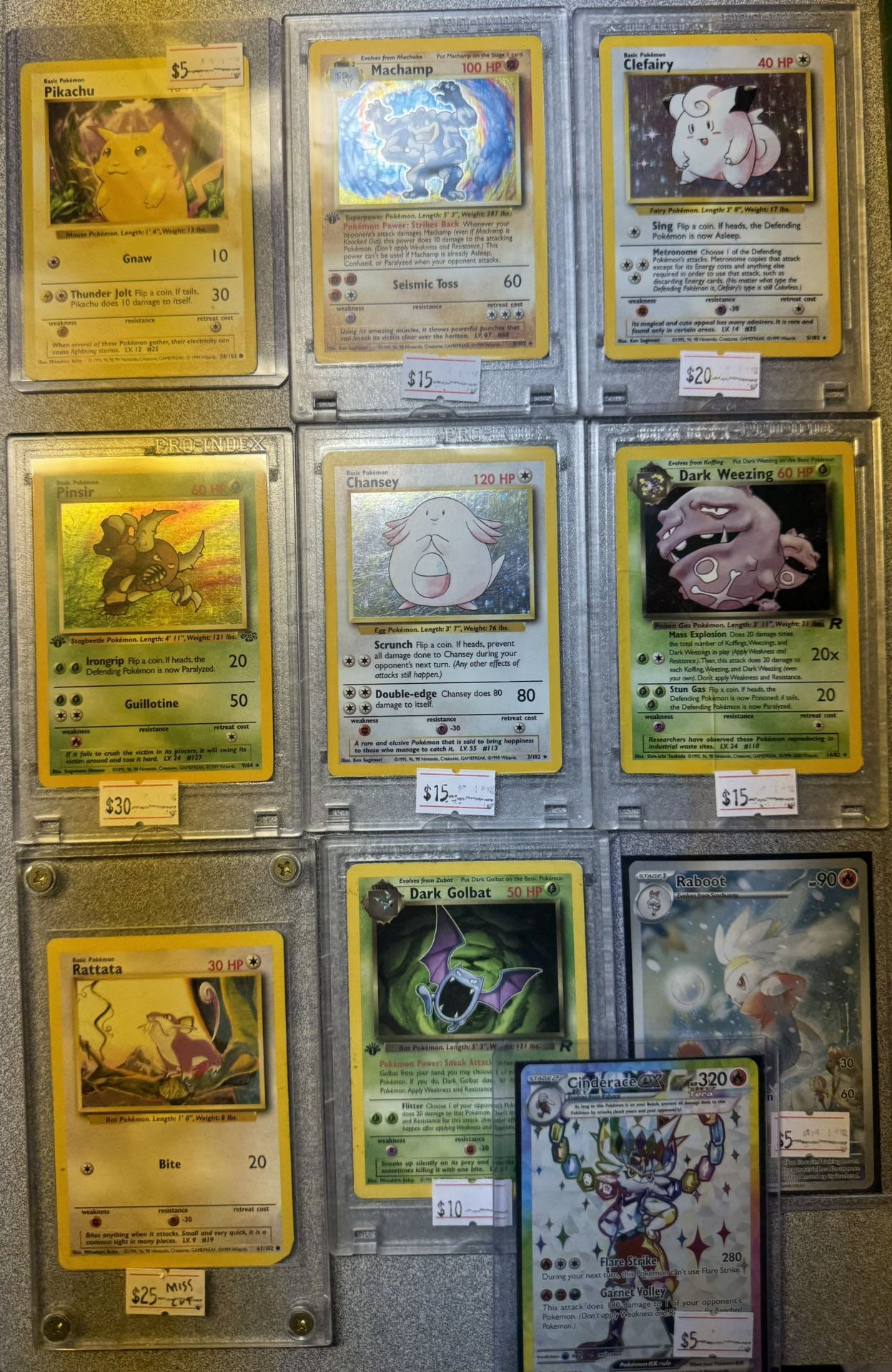 Vintage Holographic Pokemon Cards