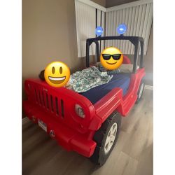 Jeep Car Bed With Mattress 