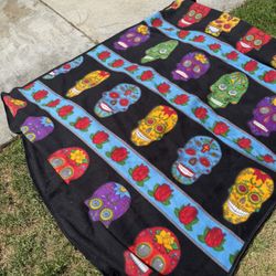 Large Sugar Skull Blanket
