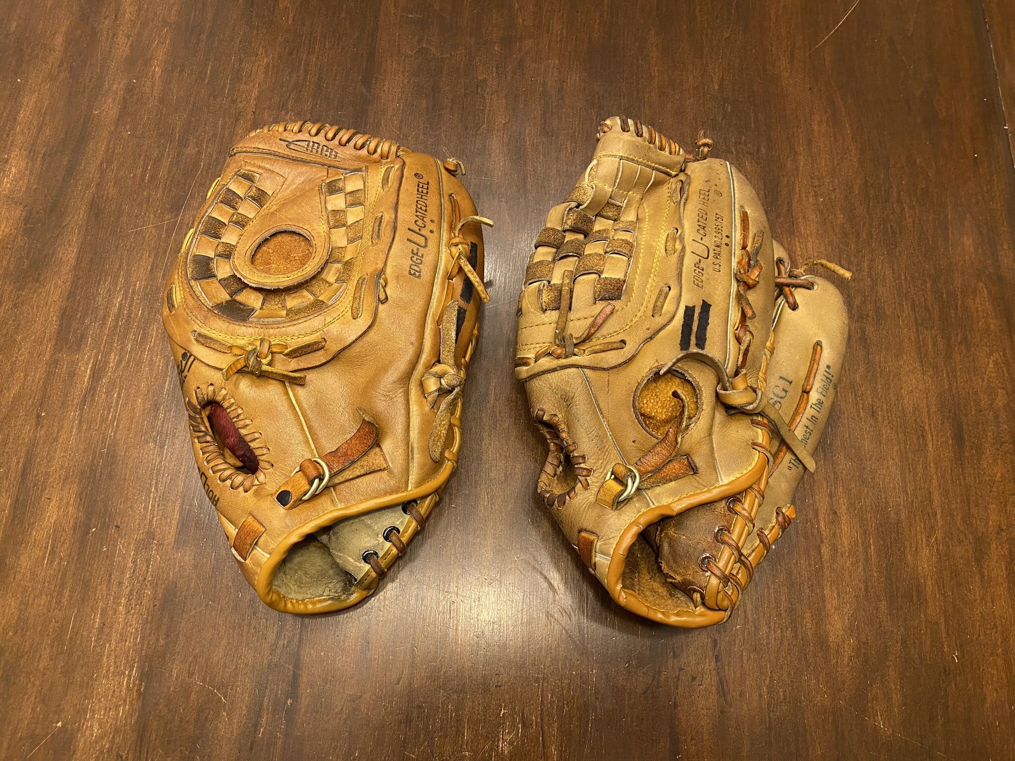 Two Large Rawlings Softball / Baseball Gloves