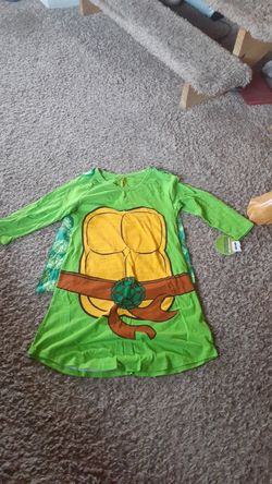 Nwt Boys Nickelodeon Teenage Mutant Ninja Turtles Pajamas w/attaching Cape Size Medium 7-9