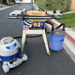 Ryobi Kit: 10 Inch Table Saw & 6 Hp Shop Vac - Plus Bonus Dust Collector