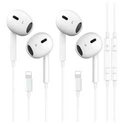 2 Pack-for iPhone Headphones Wired Earbuds