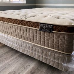 Queen Size Organic Cloud Comfort Europillow Top Mattress And Boxspring 