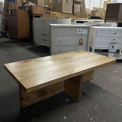 Rustic Cross Base Coffee Table, Aged Oak