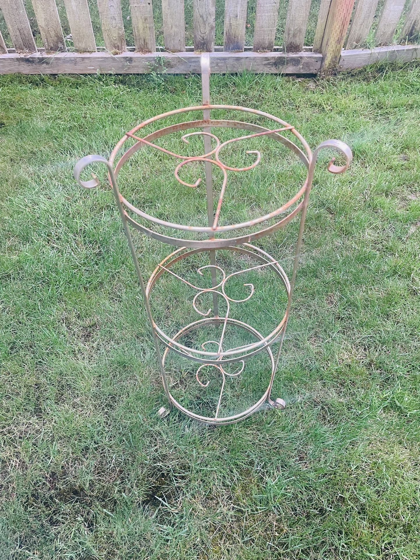 Metal Three-Tier Plant Stand