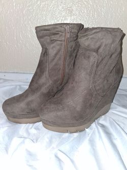 suede wedge ankle boot