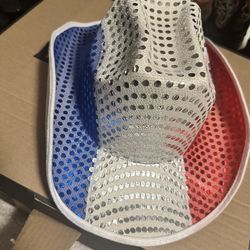 Cowboy/ Cowgirl hat Red White Blue