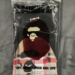 A Bathing Ape Black Graphic Print T-Shirt Ape Head Logo Men's Size M