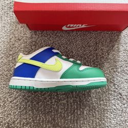 Kids’ Nike Dunk Low – Multi-Color (White/Green/Yellow/Blue)