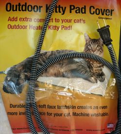 Outdoor heated cat bed