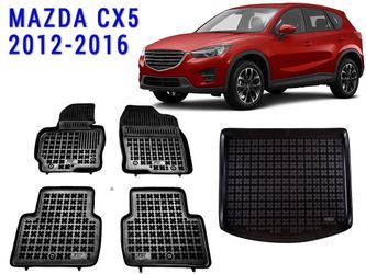All weather floor mats trunk liner set for Mazda CX-5 2012-2016 3D Custom Fit
