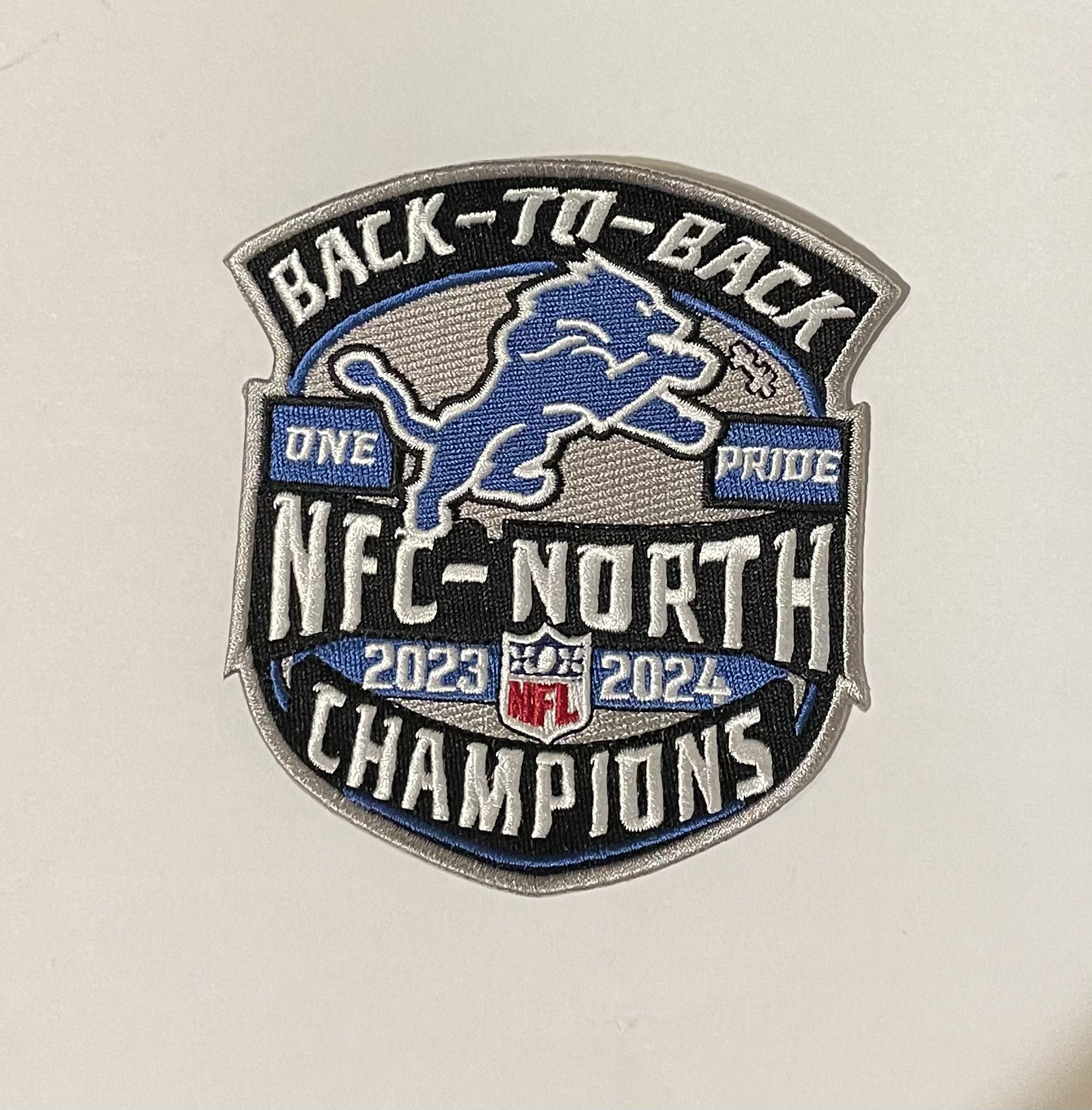 Detroit Lions Back To Back NFC North champs patch