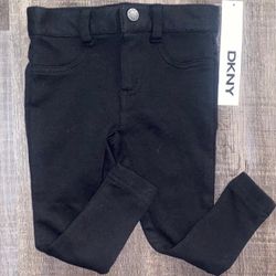 New Baby & Toddler Girls Size 2T DKNY Black Stretch Jeggings Leggings