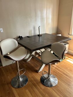 Table and bar stools