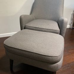 Room & Board Mid-Century Chair + Ottoman - Comfortable & Stylish - -