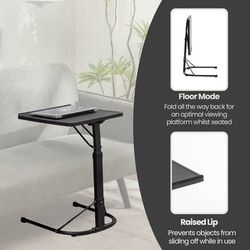 Adjustable Folding TV Tray Table – Tilting Laptop Couch Side Table, 17x17in