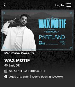 Wax Motif Ticket Portland