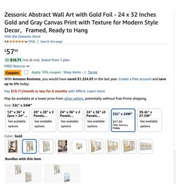 24x32 Gold Foil Abstract Wall Art - Zessonic E64