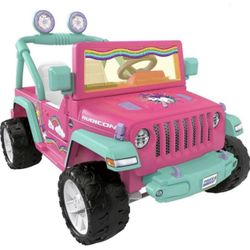 New In Box Fisher Price Unicorn Powerwheels Ride On Jeep With Battery And Charger 