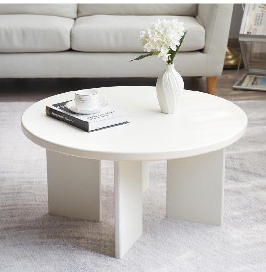 Round Coffee Table, 30" Coffee Table for Living Room, Modern Coffee Table, Accent Table for Bedroom