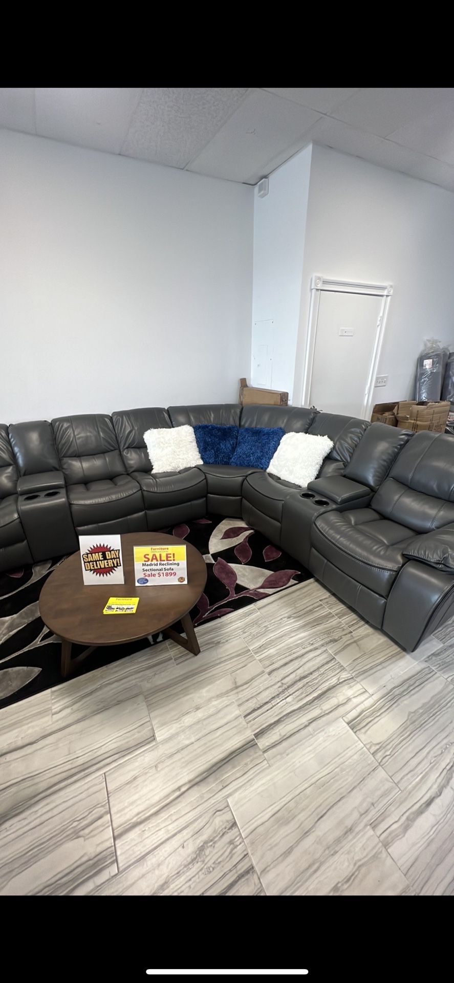 BEAUTIFUL GREY MADRID SECTIONAL SOFA!$1499!*SAME DAY DELIVERY*NO CREDIT NEEDED*EASY FINANCING*HUGE SALE*