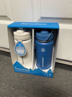 NIB ThermoFlask 16 oz Stainless Steel Insulated Water Bottles (Set of 2)