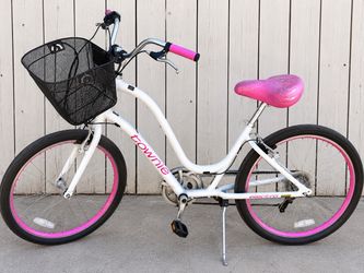 Electra Townie 7-Speed Cruiser Bike w/ Basket – Pink & White