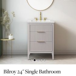 Bilroy 24'' Single Bathroom Vanity with Engineered Stone Top