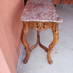 Beautifully Table All Wood And Marmol Very Clean