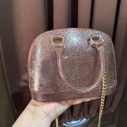 Girl Pink Jelly Glittery Purse