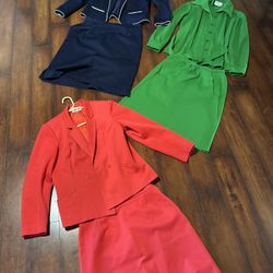 3 Vintage Blazer And Skirt Suits