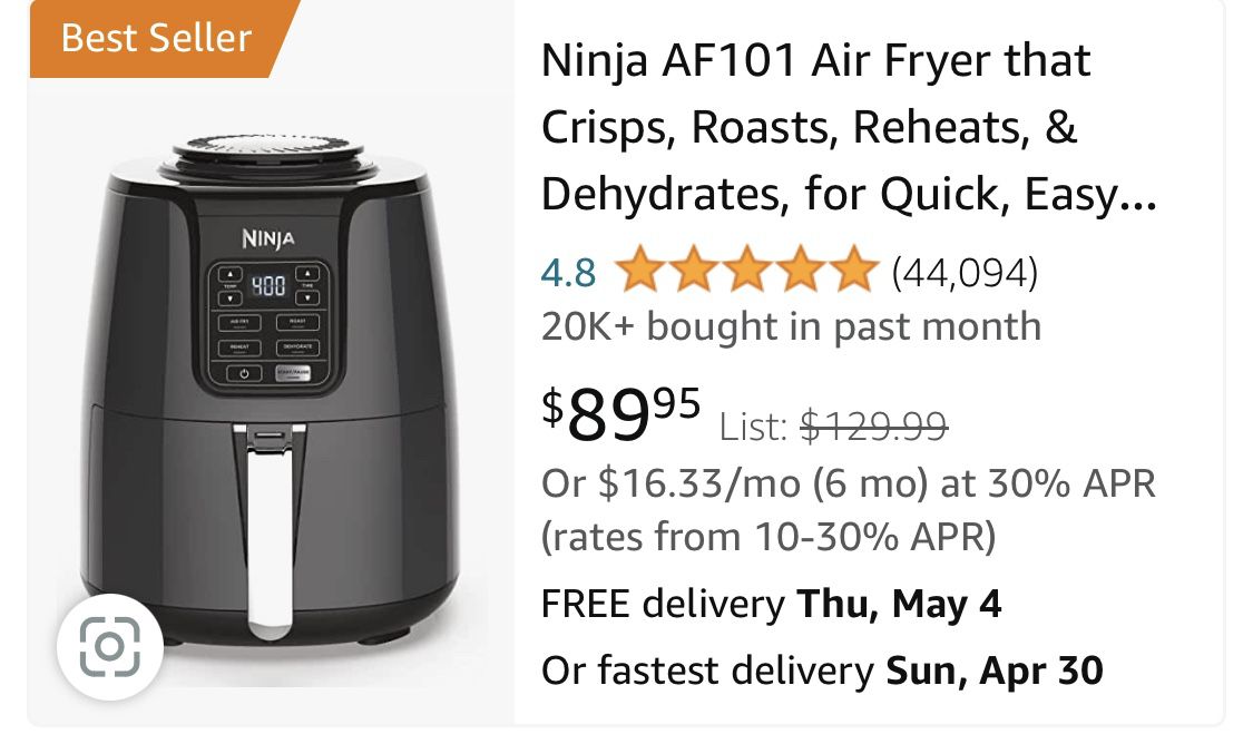 Ninja AF101 Air Fryer sale: 35% off
