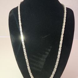 24" .925 Sterling Silver Byzantine Necklace